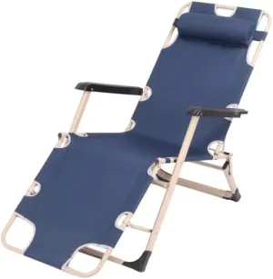 Camping Chair Reclining Chair Adjustable Folding Chaise Lounge Chair Folding Bed Lunch Suitable for Fishing, Beach, Picnics