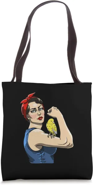 Canary Lady Polka Dots Pattern Cute Songbird Bird Lover Gift Tote Bag