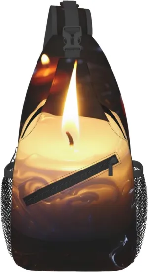 Candle Sling Bag Backpack For Men Cross Chest Bag Crossbody Shoulder Bag Travel Hiking Daypack