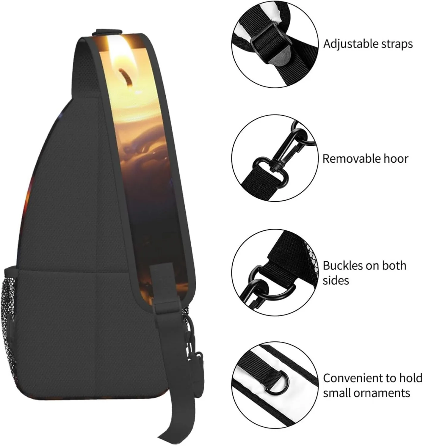 Candle Sling Bag Backpack For Men Cross Chest Bag Crossbody Shoulder Bag Travel Hiking Daypack