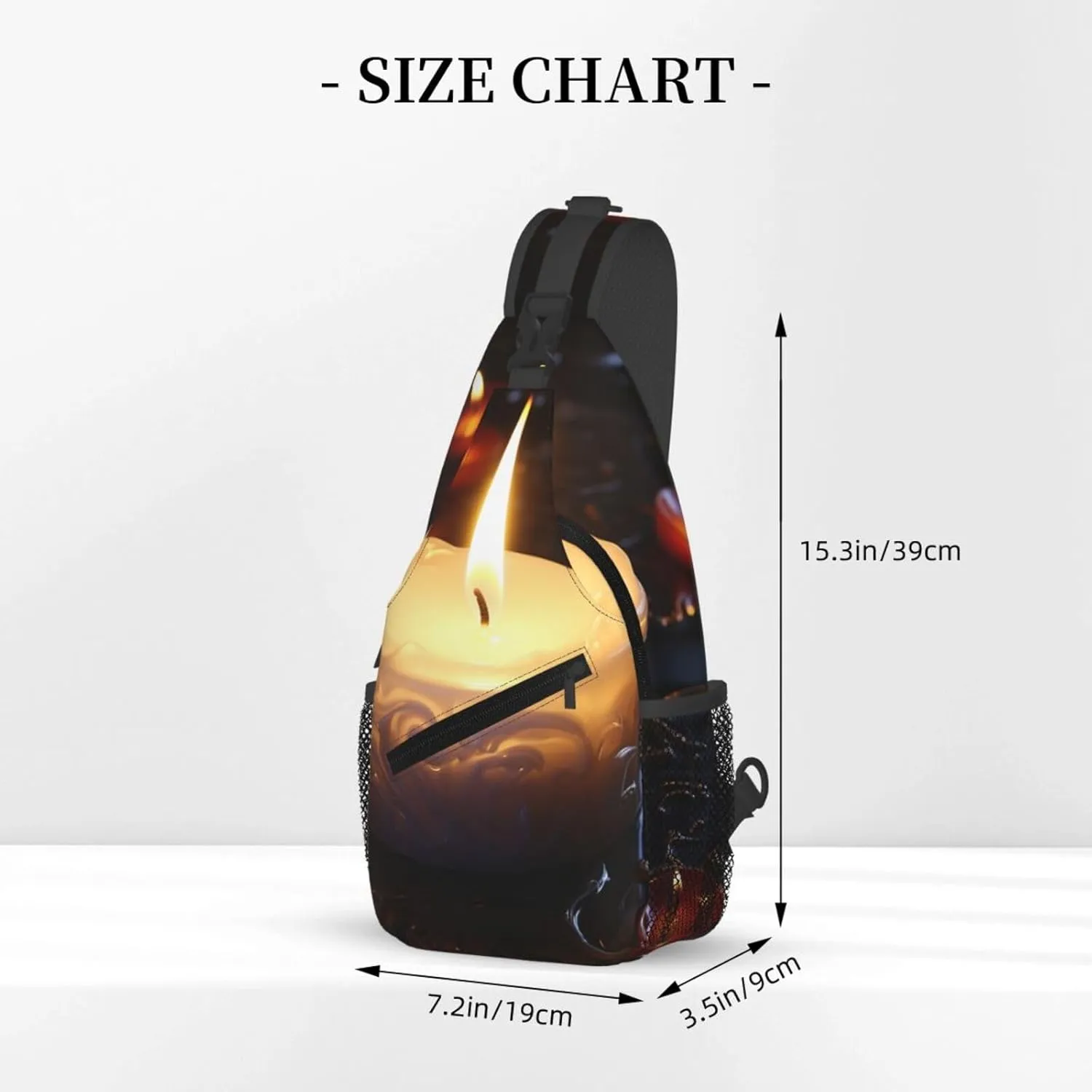 Candle Sling Bag Backpack For Men Cross Chest Bag Crossbody Shoulder Bag Travel Hiking Daypack