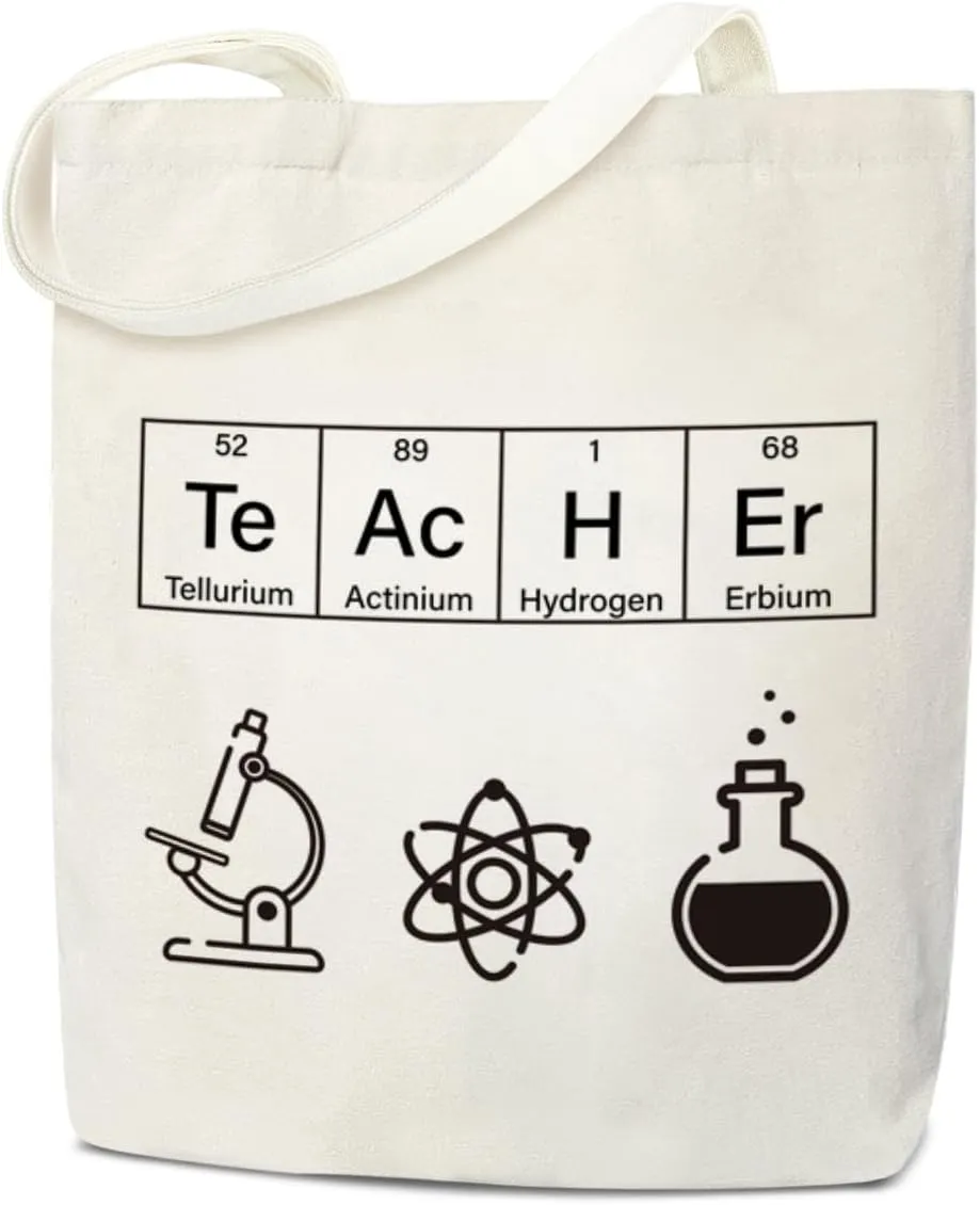 Canvas Tote Bag Aesthetic, Chemical Element Canvas Tote Bag for Women, Gifts for Women, Science Lover Chemistry Science Teacher Appreciation Gifts Shopping Reusable Grocery Beach Shoulder Bag /A47