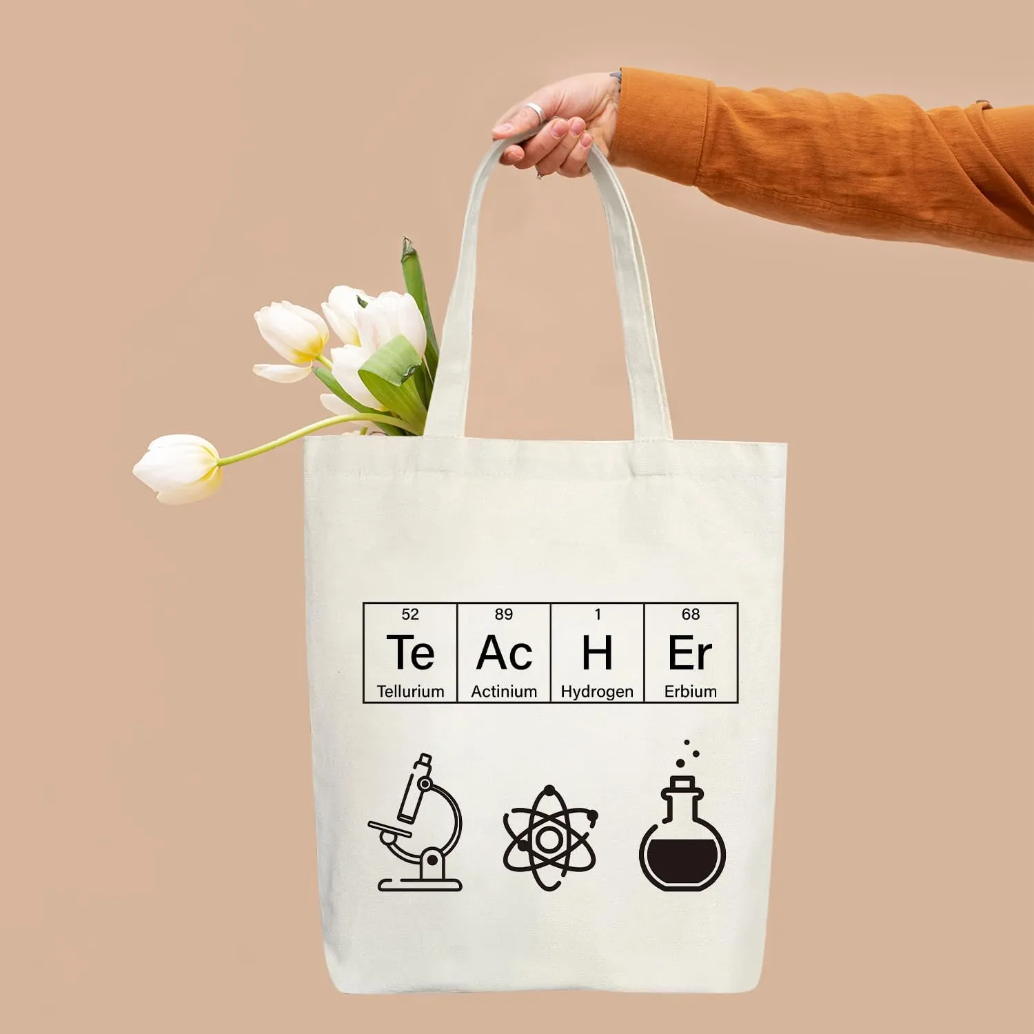 Canvas Tote Bag Aesthetic, Chemical Element Canvas Tote Bag for Women, Gifts for Women, Science Lover Chemistry Science Teacher Appreciation Gifts Shopping Reusable Grocery Beach Shoulder Bag /A47