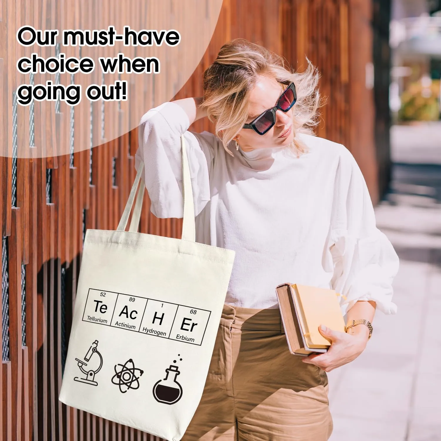 Canvas Tote Bag Aesthetic, Chemical Element Canvas Tote Bag for Women, Gifts for Women, Science Lover Chemistry Science Teacher Appreciation Gifts Shopping Reusable Grocery Beach Shoulder Bag /A47