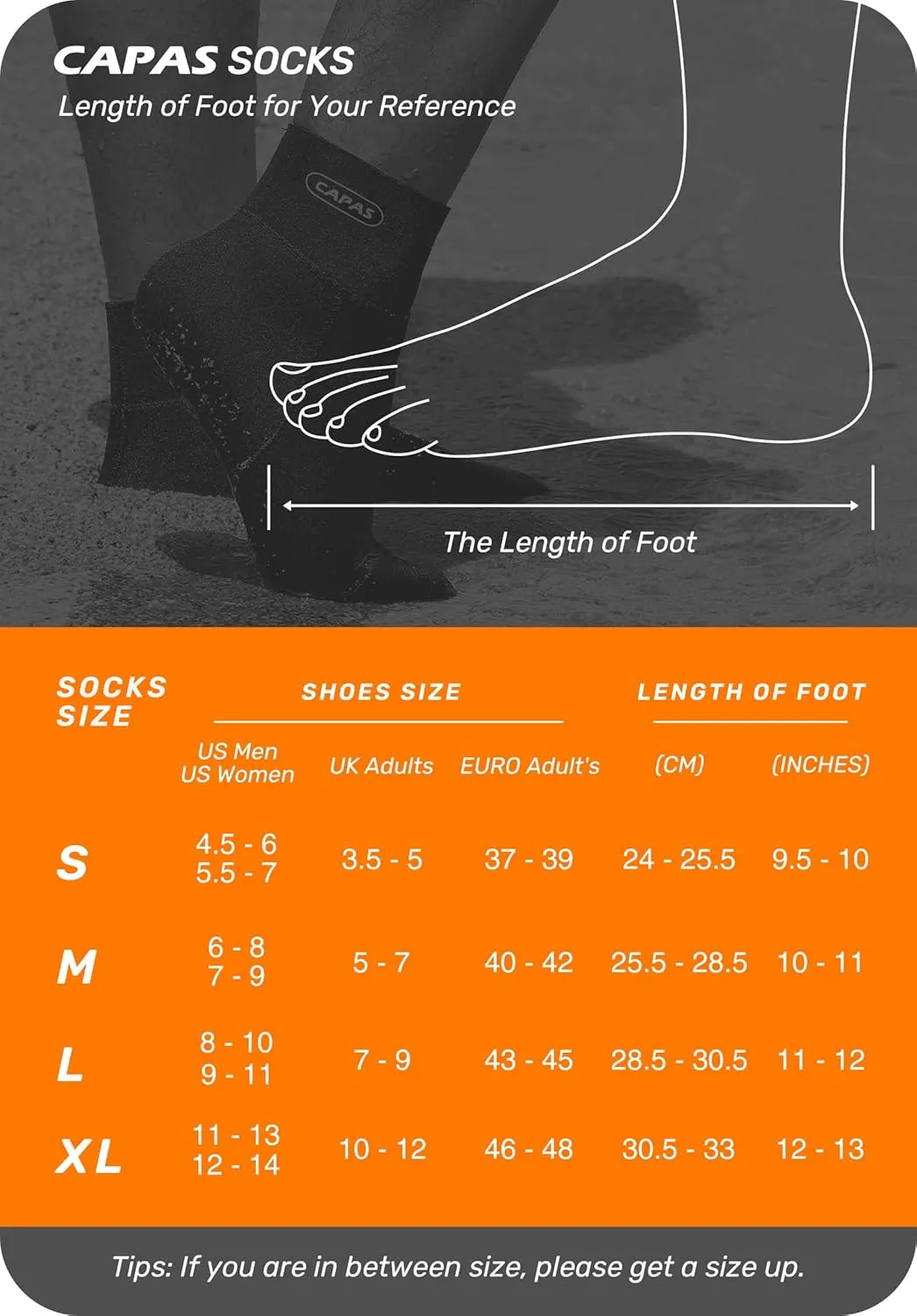 CAPAS 2mm Neoprene Sand Socks, Beach Volleyball Sand Proof Outdoor Socks, Wetsuit Diving Water Socks Keep Warm for Men Women
