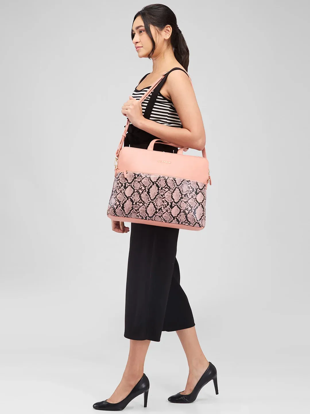 Caprese Gypsy Large Light Pink Laptop Bag