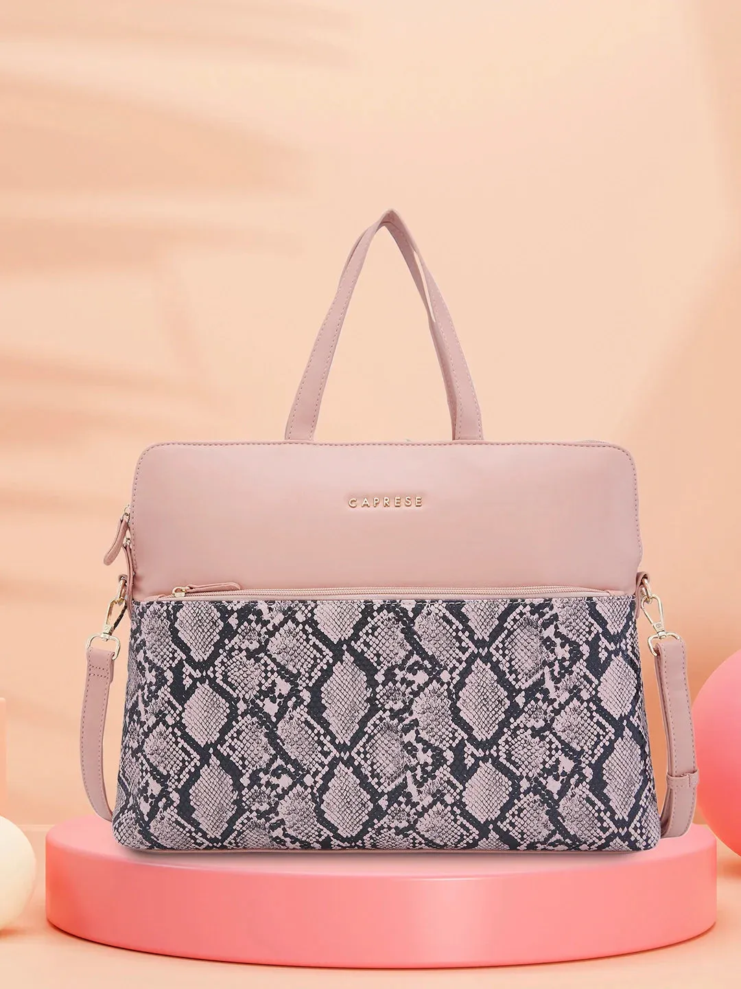 Caprese Gypsy Large Light Pink Laptop Bag
