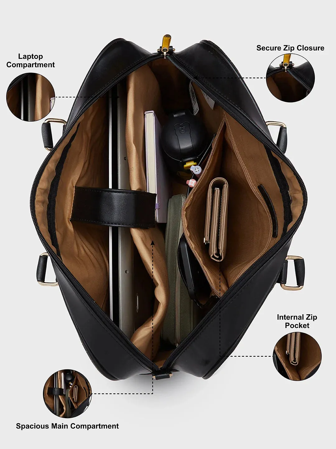 Caprese Mist Laptop Bag Large Black