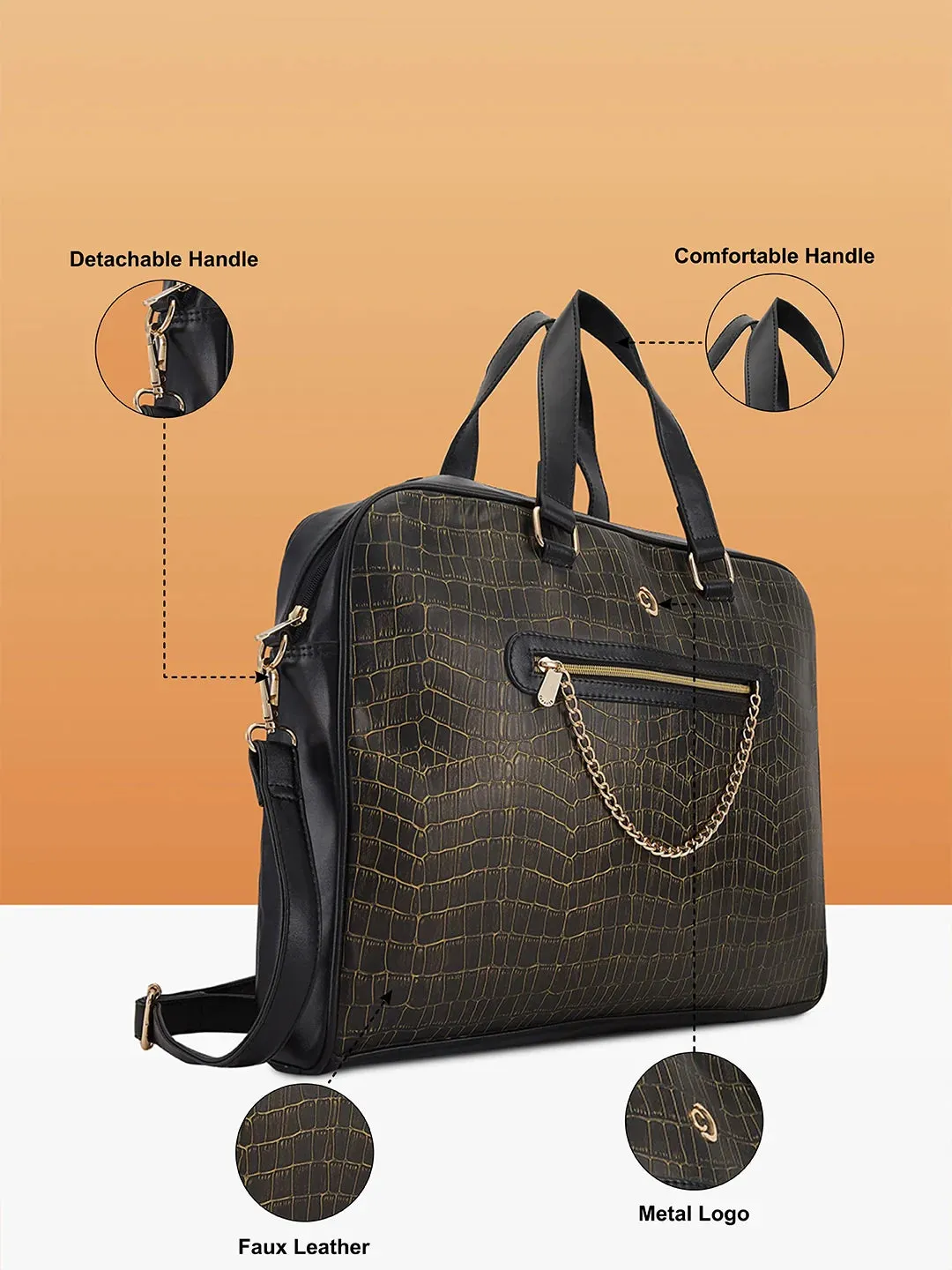 Caprese Mist Laptop Bag Large Black