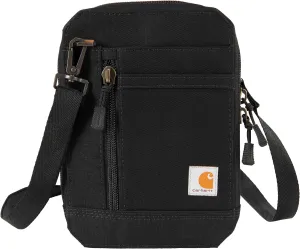 Carhartt Water Resistant Nylon Duck Crossbody Wallet W/Adjustable Strap and Zipper Closure, Black, One Size