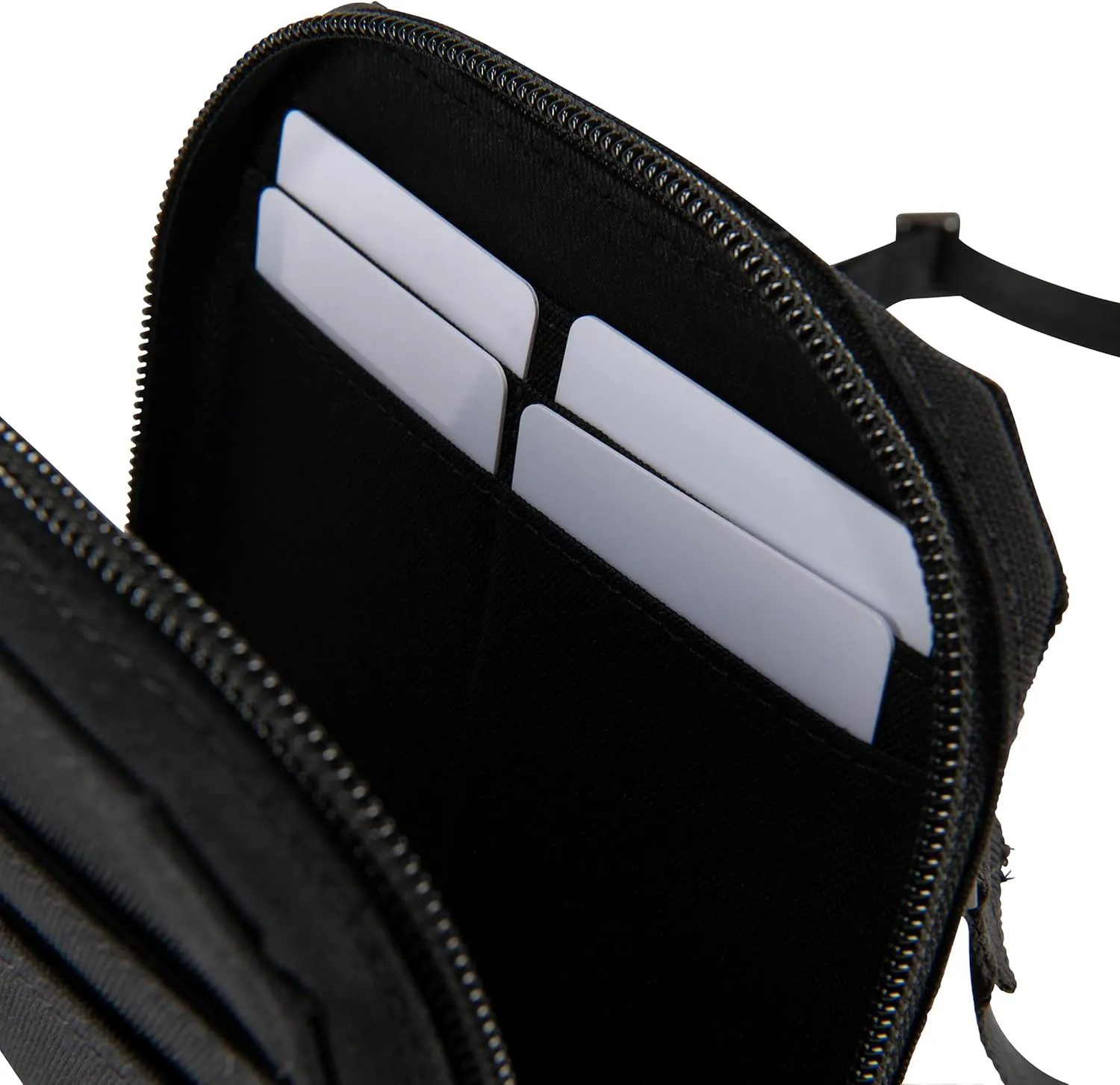 Carhartt Water Resistant Nylon Duck Crossbody Wallet W/Adjustable Strap and Zipper Closure, Black, One Size
