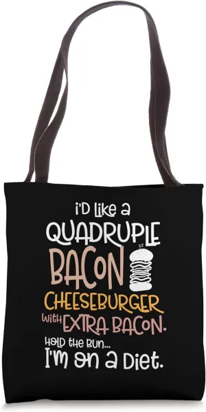Carnivore Bacon Meat Eater Sarcastic Fitness Pun Gym Keto Tote Bag
