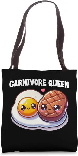 Carnivore Queen Steak Eggs Meat Eater Keto Diet Gym Workout Tote Bag
