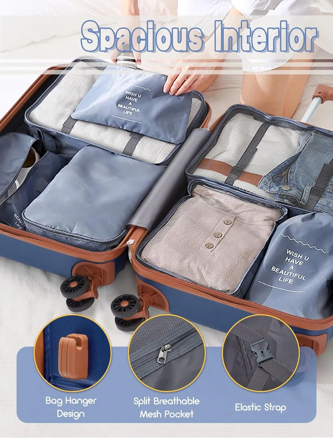 Carry On Luggage 22x14x9 Airline Approved, 20-inch Hard Shell Suitcases with Wheels, ABS Lightweight Carry on Suitcase with TSA Lock