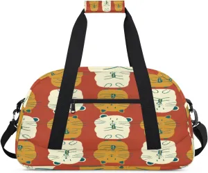 Cartoon Hamsters Gym Duffel Bag for Men Women Abstract Hamsters Sports Tote Bag with Adjustable Shoulder Strap for Dance Gymnastics Traveling Outdoor Camping Overnight Stay