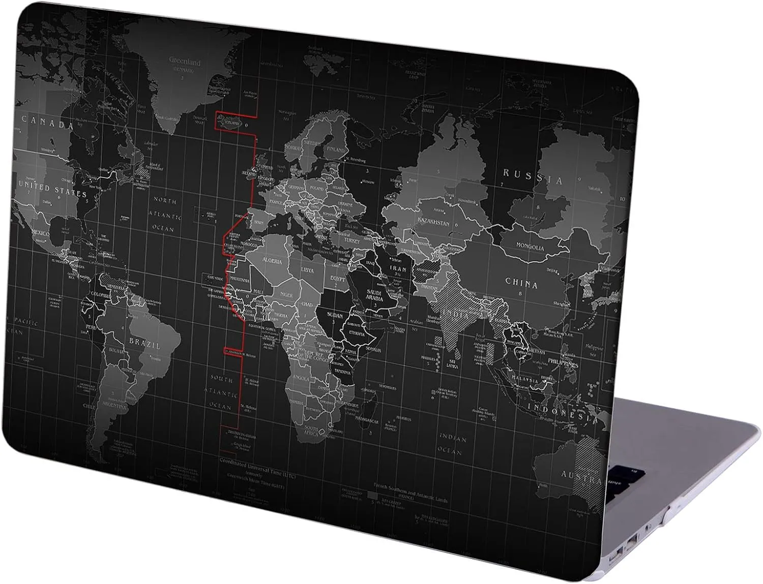 Case Compatible with MacBook Pro 14 inch Hard Protective Shell with Keyboard Cover (A2442 M1 Pro/Max, 2021 Release) - Time Zone Map
