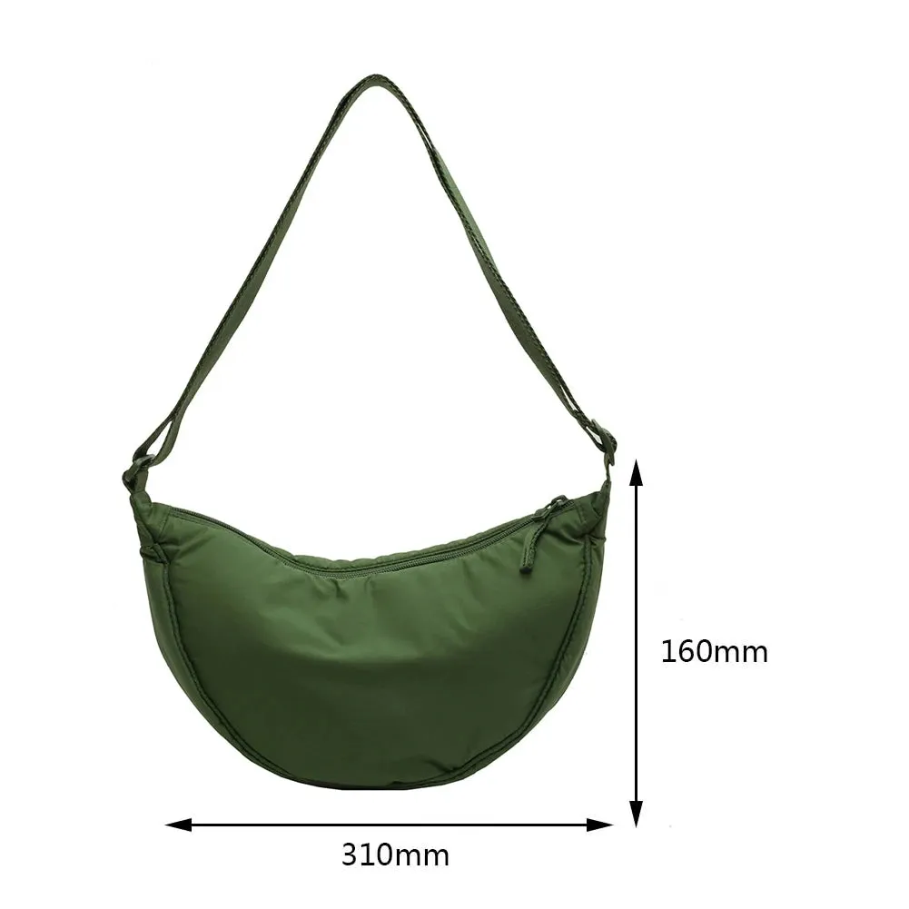 Casual Nylon Chest Hobo Crossbody Bag for Women 2023 Waist Half Moon Belt Bag Fanny Pack Shoulder Bags Tote Travel Shopper Bag