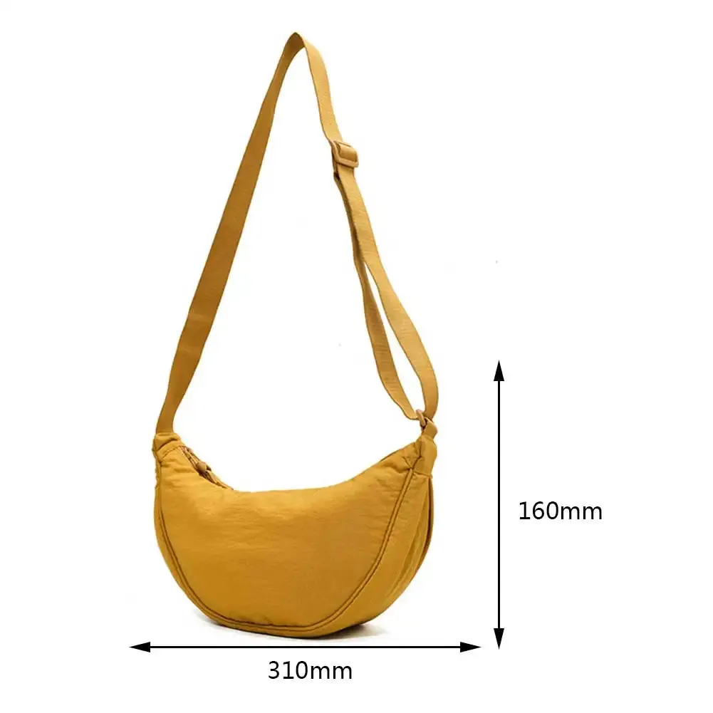 Casual Nylon Chest Hobo Crossbody Bag for Women 2023 Waist Half Moon Belt Bag Fanny Pack Shoulder Bags Tote Travel Shopper Bag