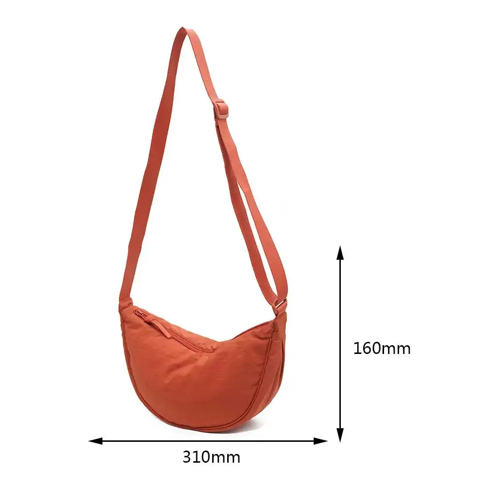 Casual Nylon Chest Hobo Crossbody Bag for Women 2023 Waist Half Moon Belt Bag Fanny Pack Shoulder Bags Tote Travel Shopper Bag