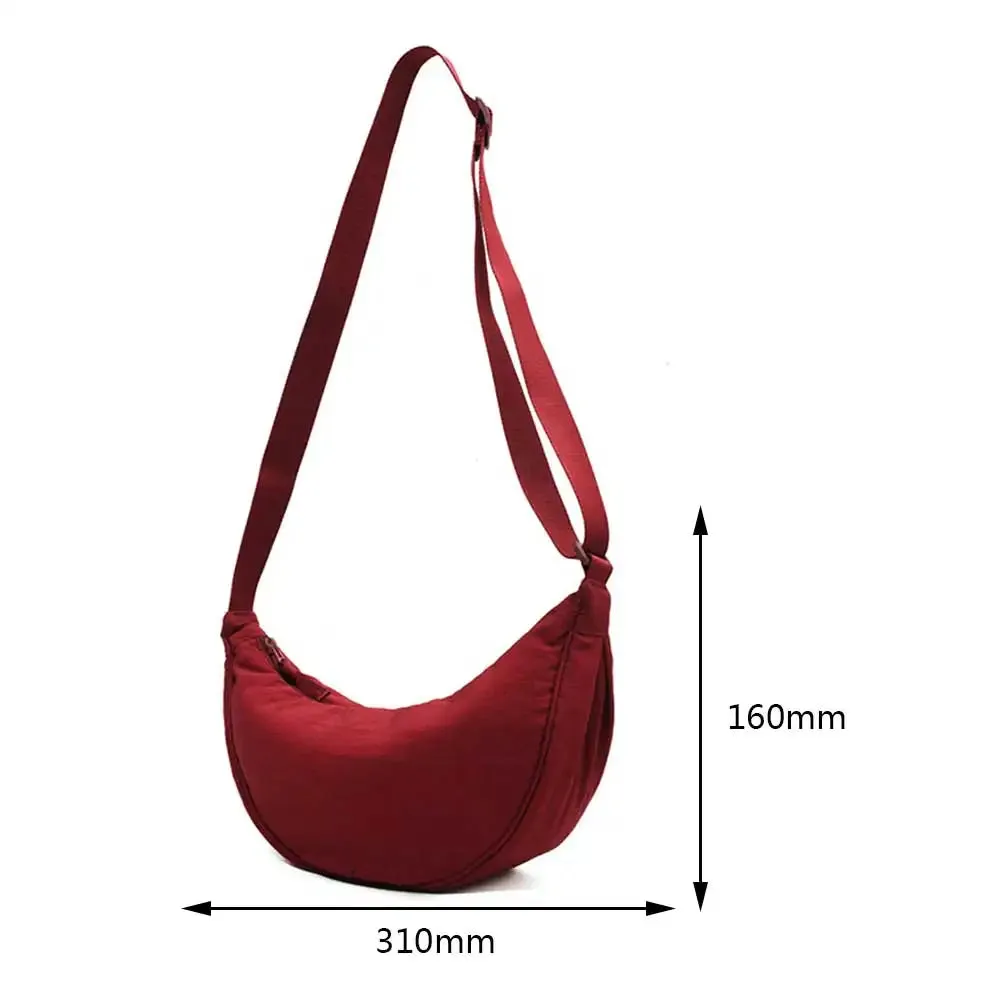 Casual Nylon Chest Hobo Crossbody Bag for Women 2023 Waist Half Moon Belt Bag Fanny Pack Shoulder Bags Tote Travel Shopper Bag