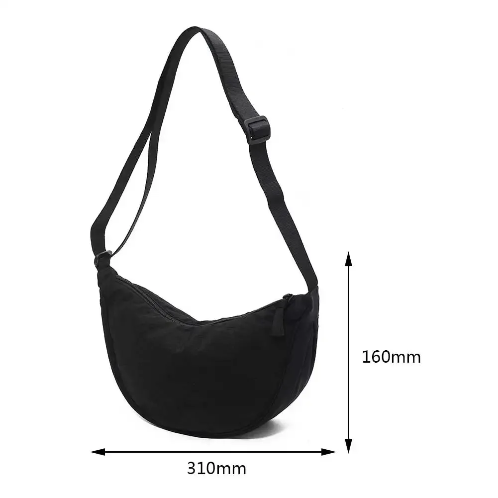 Casual Nylon Chest Hobo Crossbody Bag for Women 2023 Waist Half Moon Belt Bag Fanny Pack Shoulder Bags Tote Travel Shopper Bag