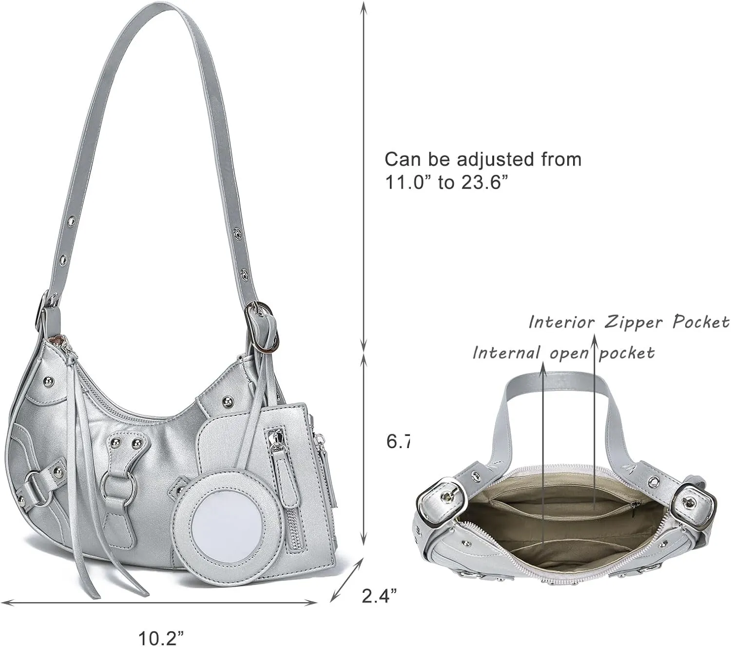 CATMICOO Shoulder Bag Y2K Purse: Cute 90s Punk Underarm Purse