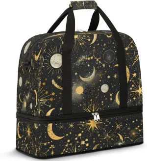 Celestial Mystique Travel Duffel Bag, Travel Essentials, Gym Bag for Women, Weekender Overnight Bag With Shoes Compartment, Carry On Bags for Airplanes