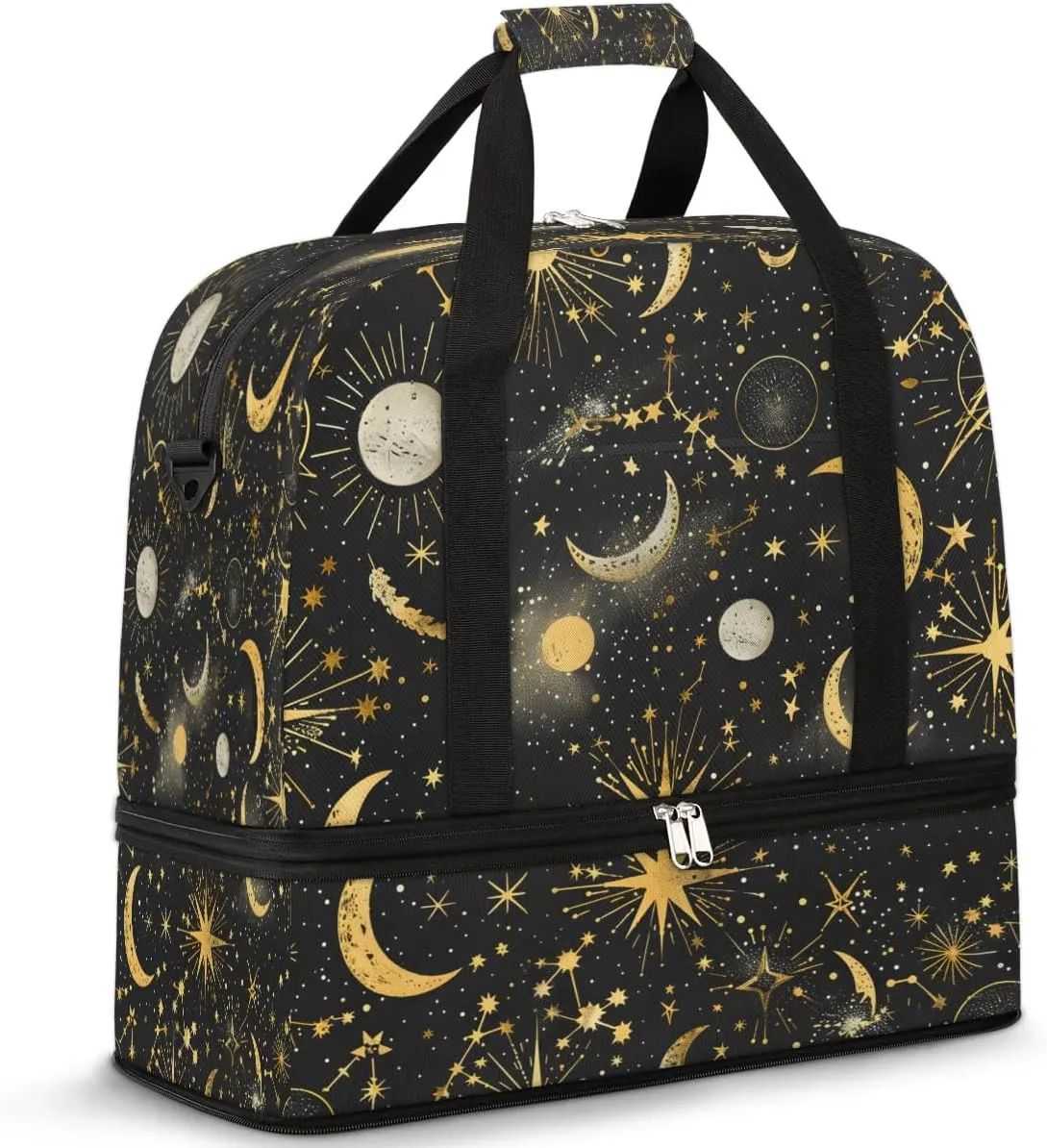 Celestial Mystique Travel Duffel Bag, Travel Essentials, Gym Bag for Women, Weekender Overnight Bag With Shoes Compartment, Carry On Bags for Airplanes