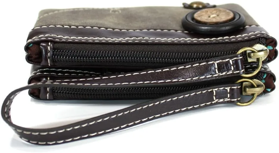 CHALA GEMINI Crossbody Faux Leather Gift Messenger Bag with Double Zip Wallet