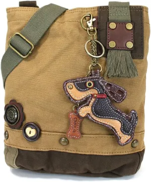 CHALA Patch Crossbody Bag Weiner Dog Dachshund Multi-color