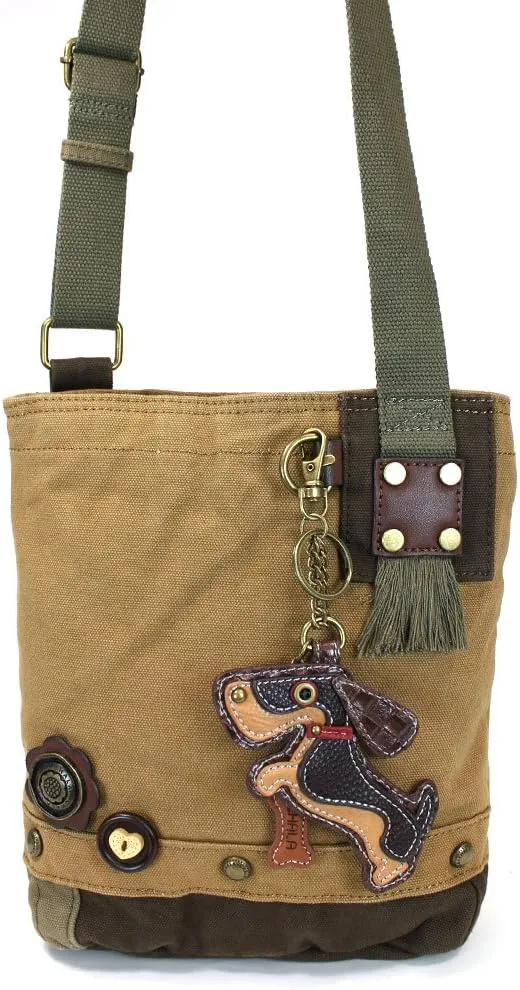 CHALA Patch Crossbody Bag Weiner Dog Dachshund Multi-color
