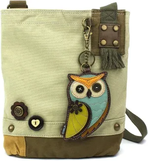 CHALA Patch Crossbody Bag with Purse Charm -Sand (Owl-a- Sand)