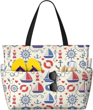 CHAOS MONKEY Women Large Beach Bag Sandproof Waterproof Travel Weekender Foldable Tote Bag for Pool Vacation Gym