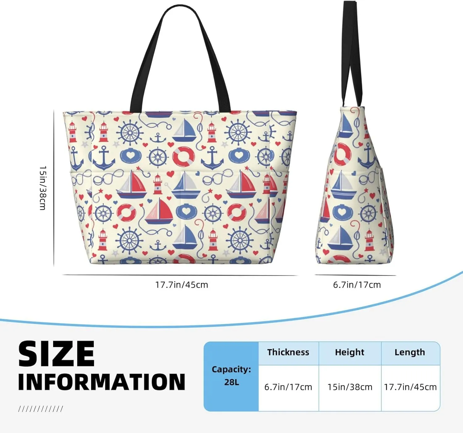 CHAOS MONKEY Women Large Beach Bag Sandproof Waterproof Travel Weekender Foldable Tote Bag for Pool Vacation Gym