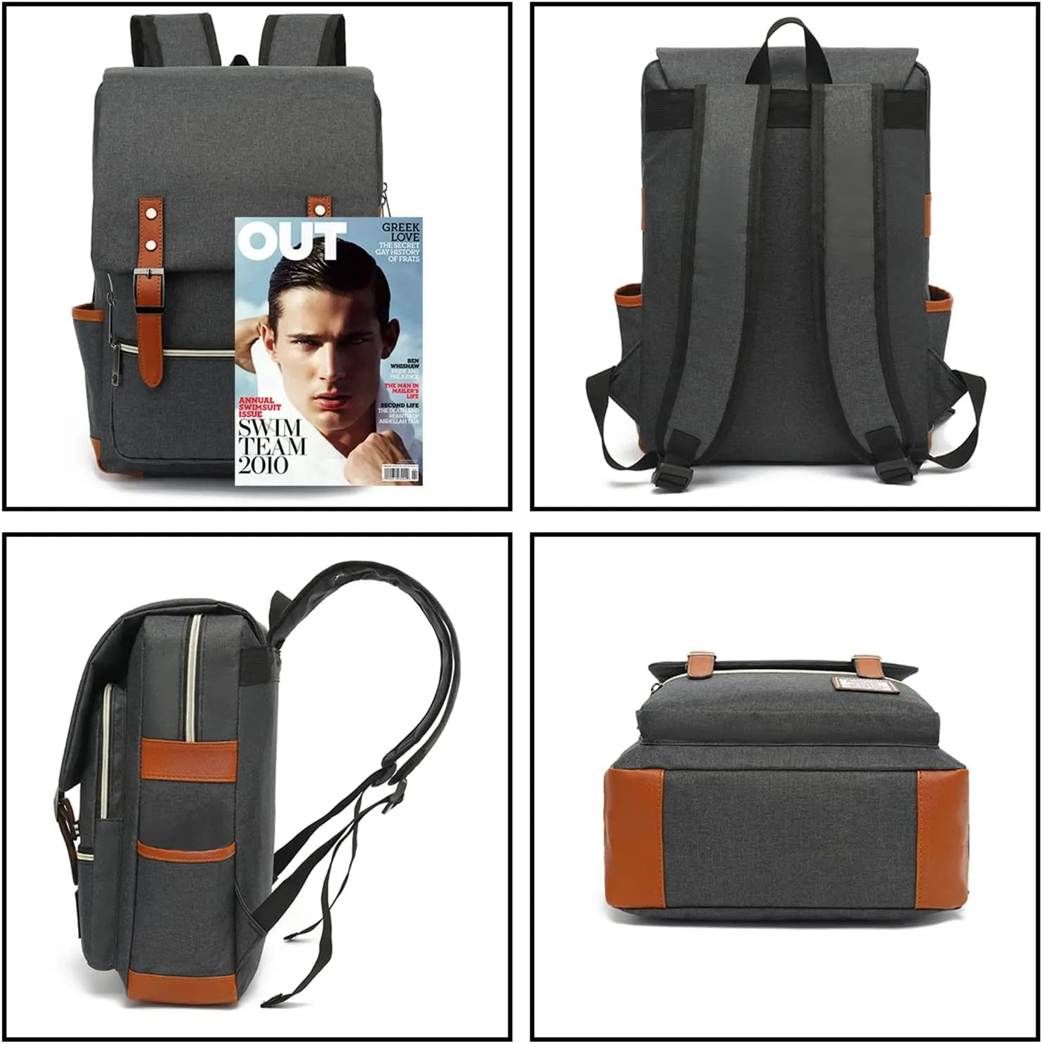 ‎Charcoal Men up Casual Backpack Daypacks Black Laptop Backpack to 15.6 in Unique College Laptop Business Slim Tear Fits Resistant Bag Women, Quick turnaround Travelling Inch Creative Shoulder for