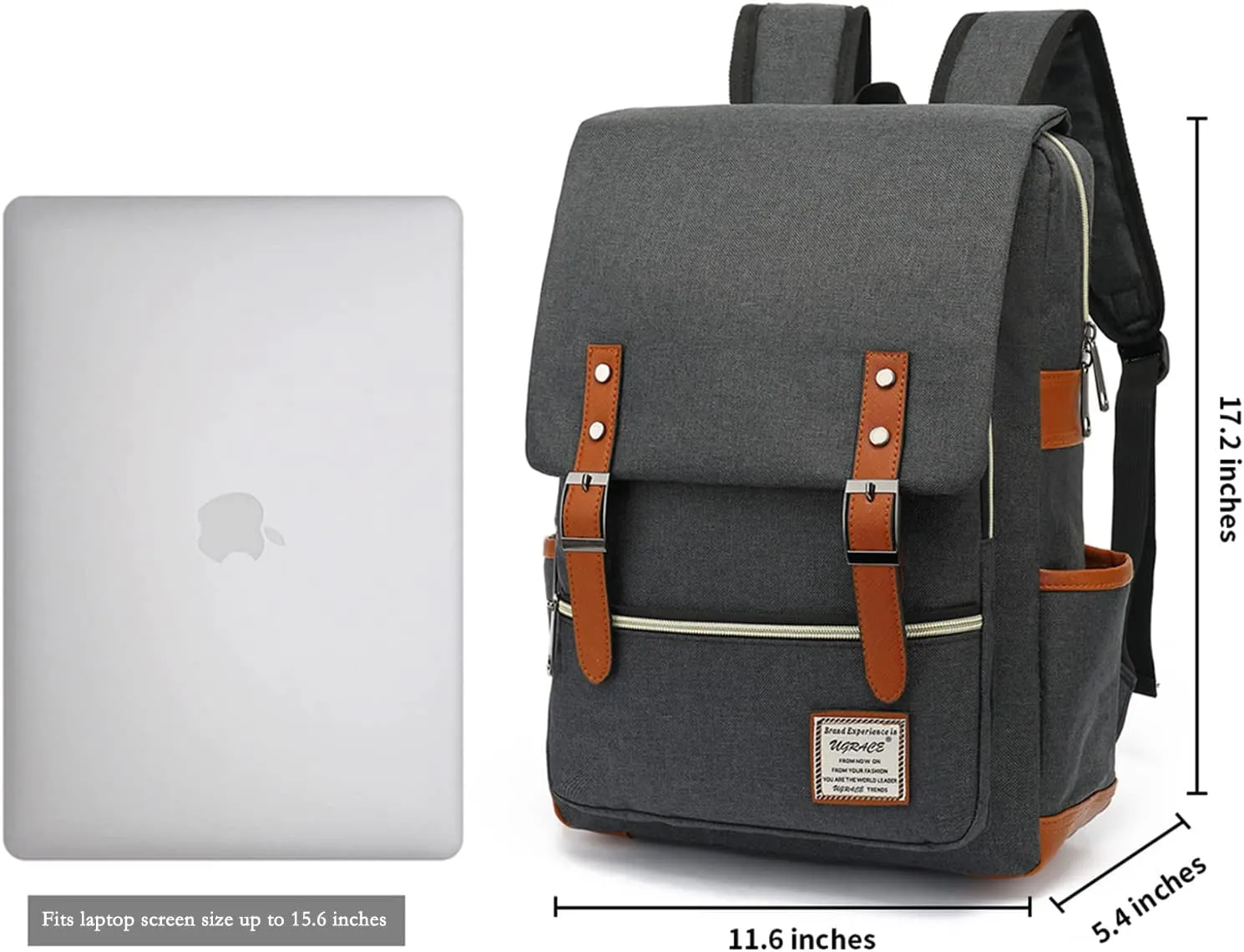 ‎Charcoal Men up Casual Backpack Daypacks Black Laptop Backpack to 15.6 in Unique College Laptop Business Slim Tear Fits Resistant Bag Women, Quick turnaround Travelling Inch Creative Shoulder for
