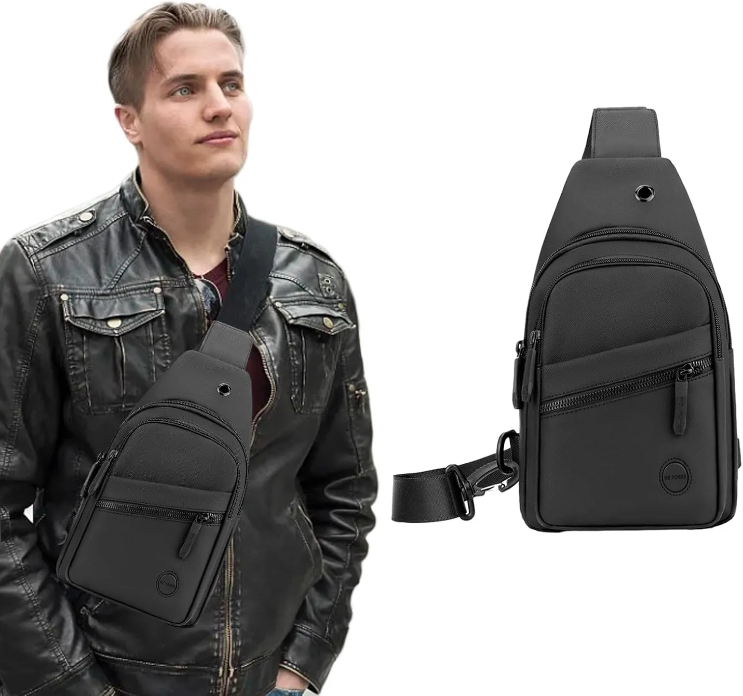 Chest Bag Fitness Sports Messenger Bag Chest Bag Casual Mens Bag Women's Chest Bag, Black