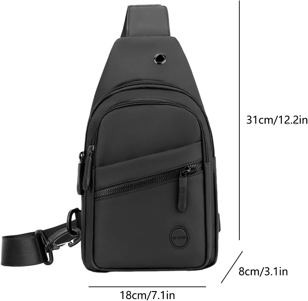 Chest Bag Fitness Sports Messenger Bag Chest Bag Casual Mens Bag Women's Chest Bag, Black
