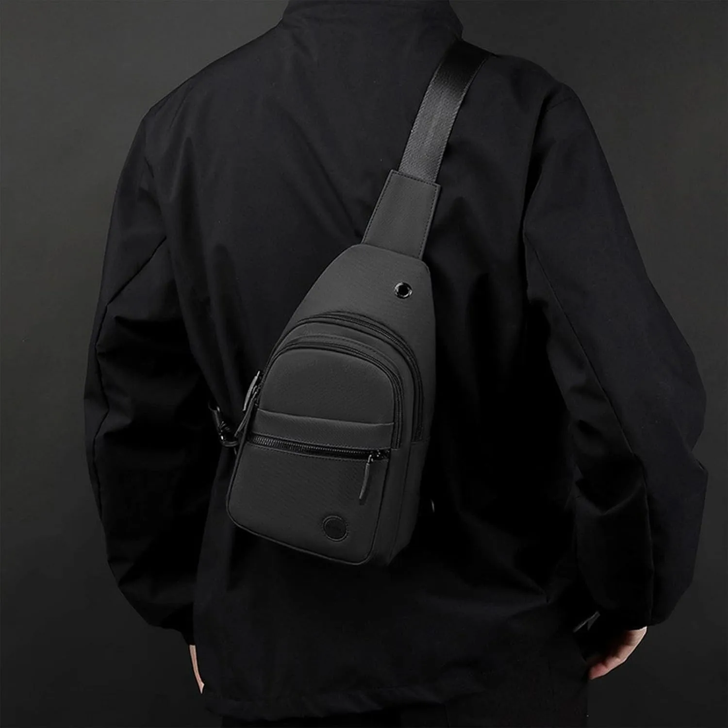 Chest Bag Fitness Sports Messenger Bag Chest Bag Casual Mens Bag Women's Chest Bag, Black