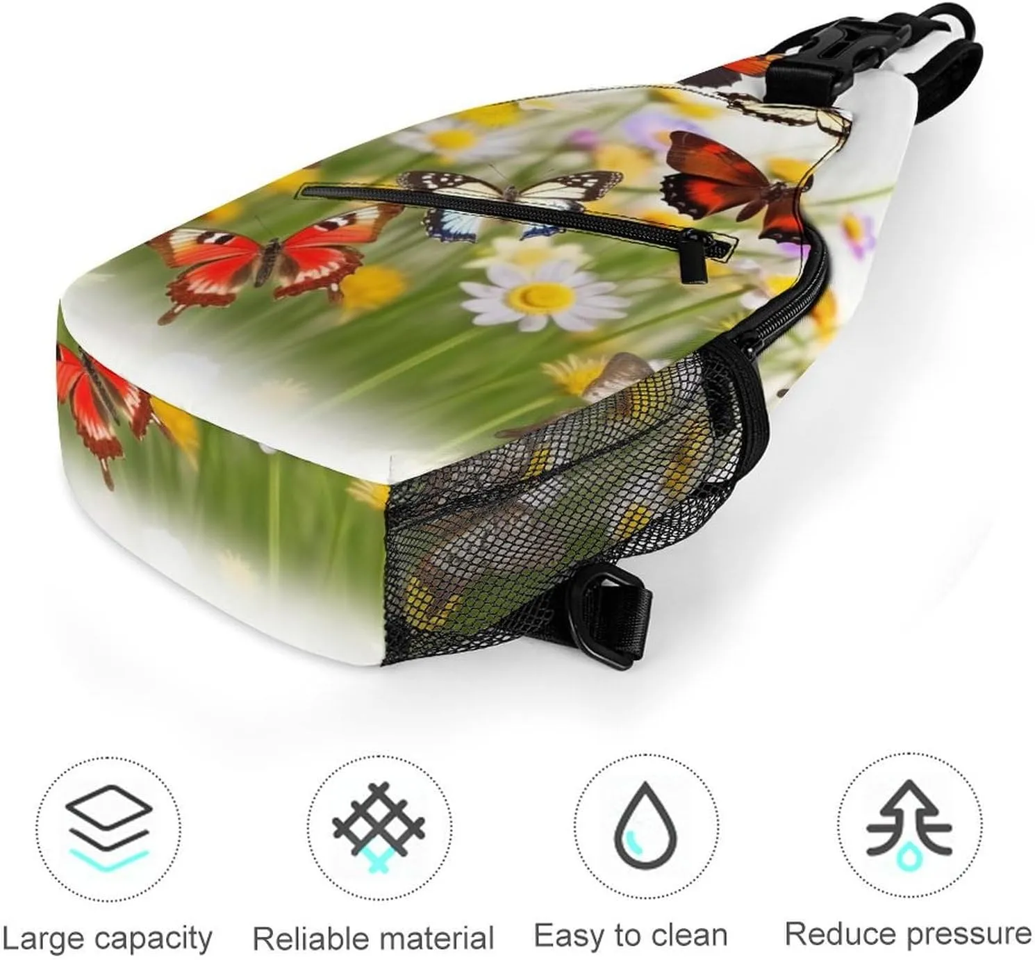 Chest Bag Sling Bag for Men Women Group of Butterflies Sport Sling Backpack Lightweight Shoulder Bag for Travel