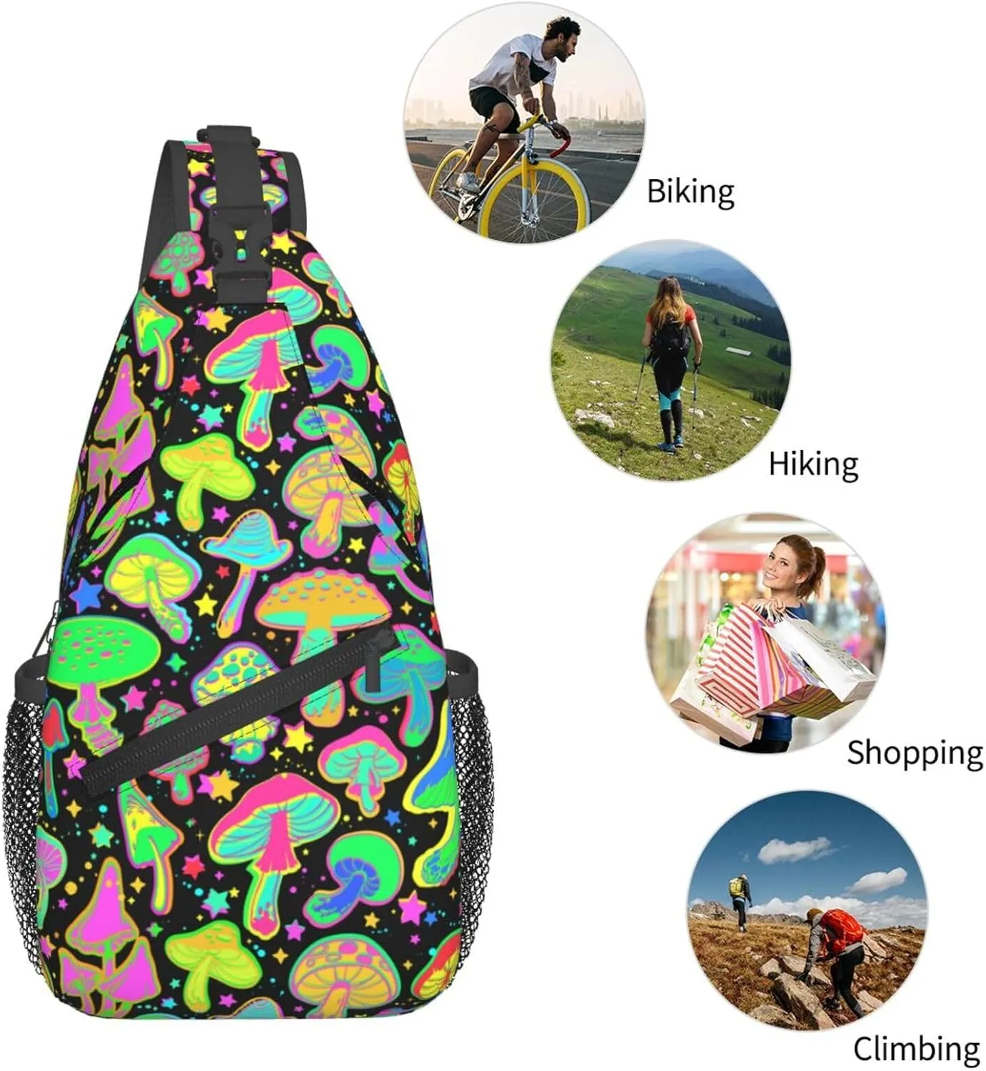 Chest Sling Bag Crossbody Shoulder Backpack Bag Gym Cycling Travel Hiking Daypack Cross Bag