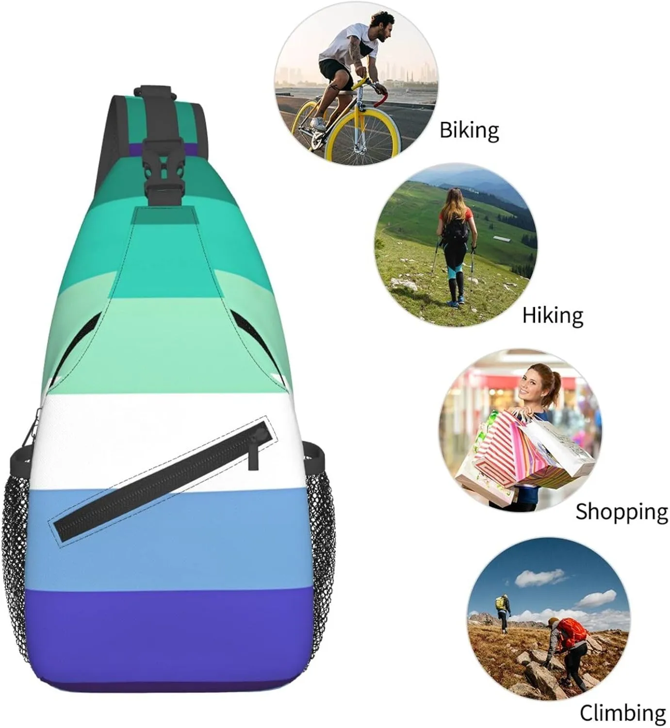 Chest Sling Bag Crossbody Shoulder Backpack Bag Gym Cycling Travel Hiking Daypack Cross Bag