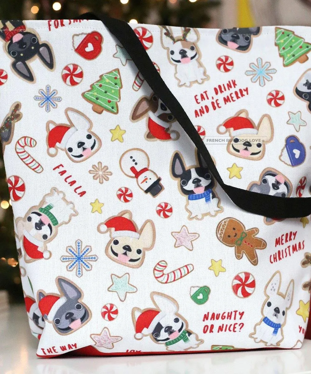 Christmas Cookies French Bulldog Holiday Tote Bag