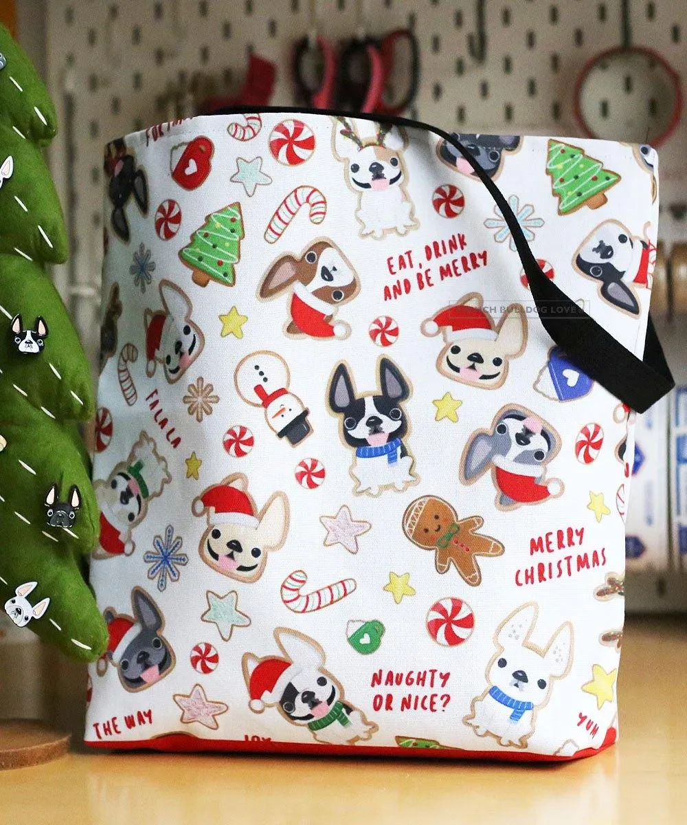 Christmas Cookies French Bulldog Holiday Tote Bag