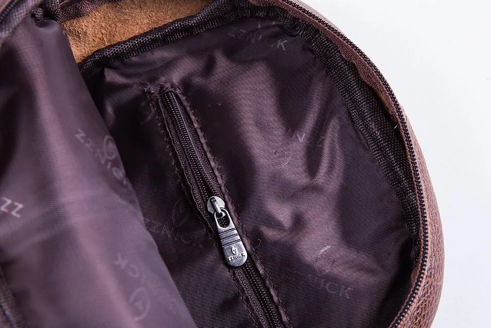 Chrysansmile Sling Bag for Men Black Crossbody Bags for Women Genuine Leather Cross Body Bag Mini Backpack for Travel Outdoor