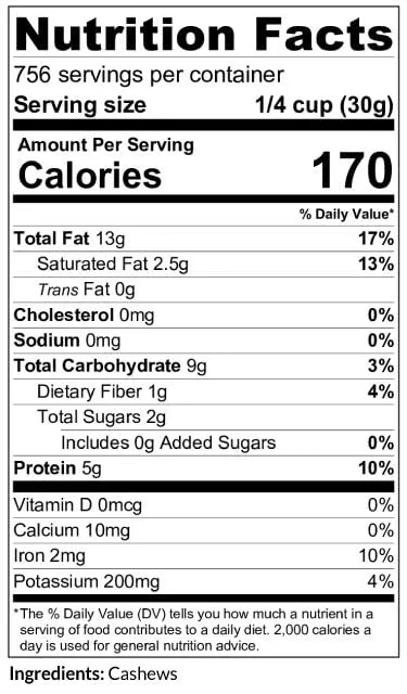 C.J. Dannemiller Cashew Halves, Bulk 10 LB Box, RAW, Split Cashews Perfect for Snacking, Cooking, Trail Mixes