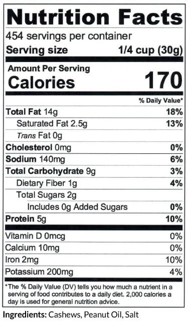 C.J. Dannemiller Cashew Pieces, Bulk 25 LB Box, Roasted & Salted, Perfect for Snacking, Cooking, Trail Mixes