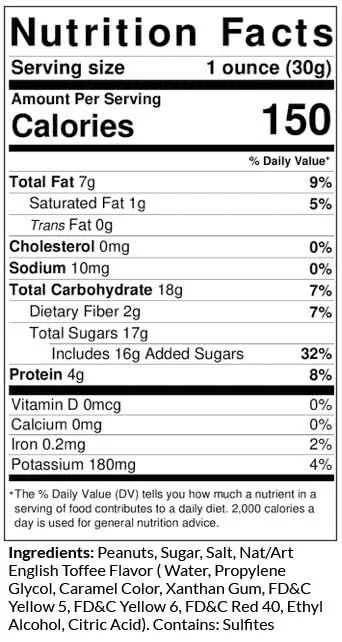 C.J. Dannemiller Toffee Peanuts, Bulk 10 LB Box, Rich and Buttery Peanuts Great For Snacking, Trail Mix, Cooking