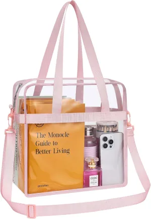 Clear Bag for Stadium Events—Clear Bag Tote Bag with Adjustable Straps for Work Travel Concerts