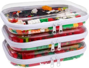 Clear Hard Shell Zipper Case,3PCS Transparent Clear Zipper Pouches,Hard Side Plastic Case Set,Portable Travel Storage Organizer Bins